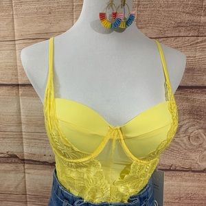 Lace yellow bodysuit